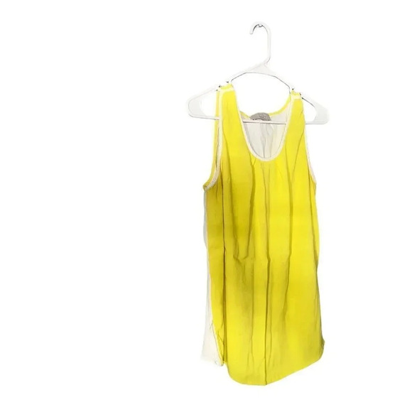 Ann Taylor LOFT Women Yellow Sleeveless Blouse Large - Picture 2 of 5